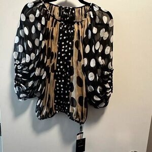 Dolce & Gabbana Patchwork Print Silk Chiffon Blouse